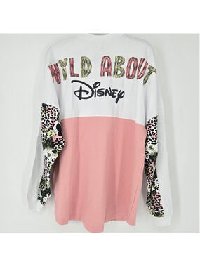 Disney Parks Wild About Disney Spirit Jersey Large Pink Animal Print NWT